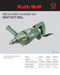 Ralli Wolf Heavy Duty Drill (WD2C 6mm,WD3C 10mm, WD34C 13mm)