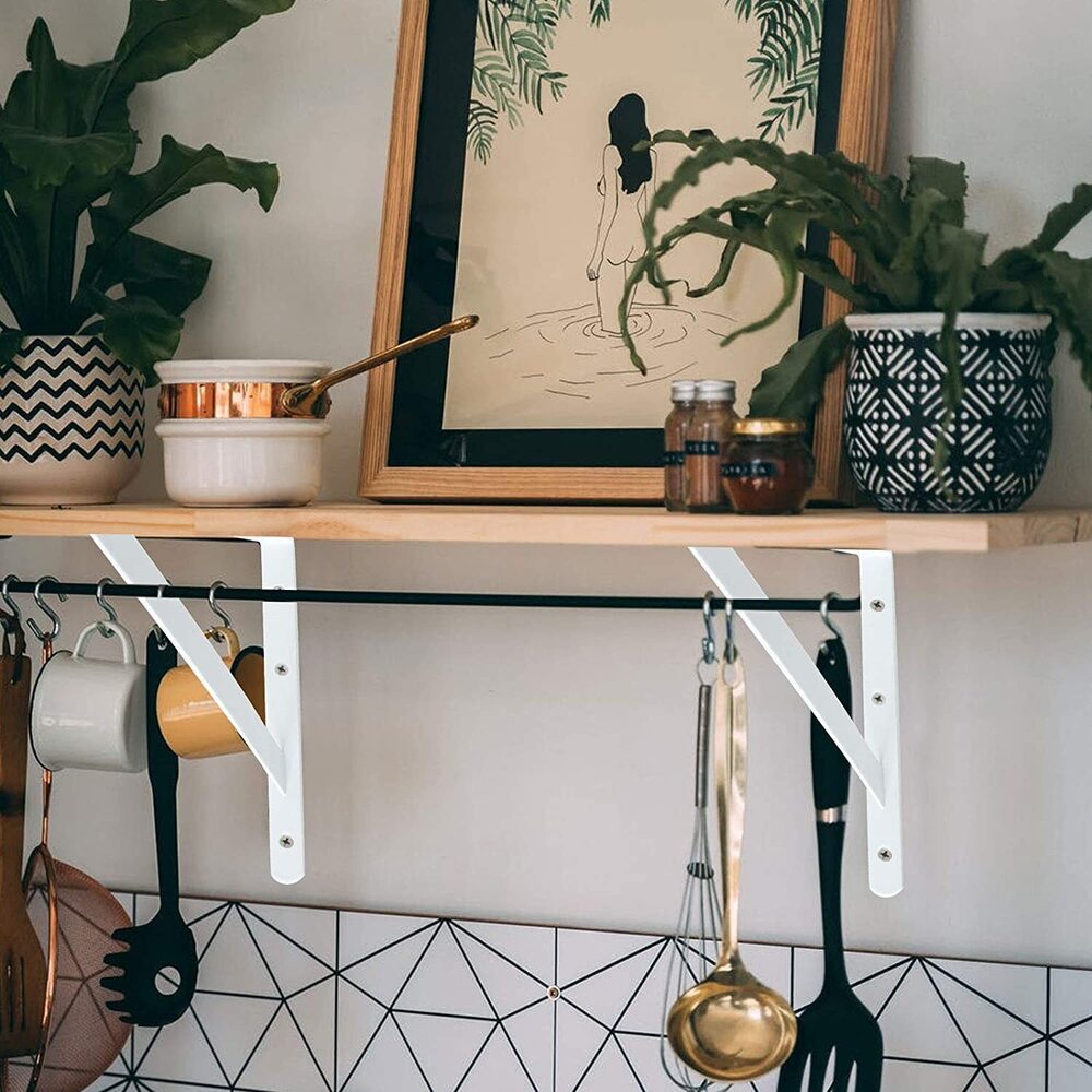 Heavy Duty Shelf Brackets - 16 Inch Steel Right Angle Triangle Brackets, Designed For Floating Shelves With Superior Load Capacity