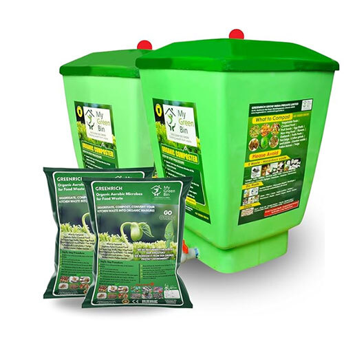 120 Lit Bio Compost Bin 1 Set (2 Bins) + 5Lit Microbes-MYGREENBIN