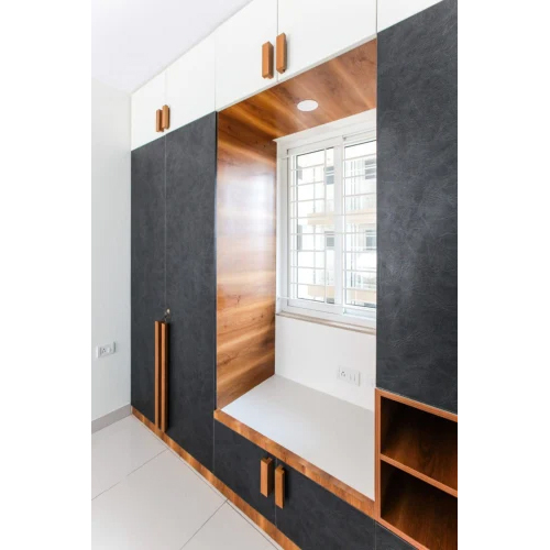 2 Door Sliding Wardrobe - Color: Brown