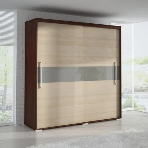 Sliding Wooden Wardrobe - Color: Brown