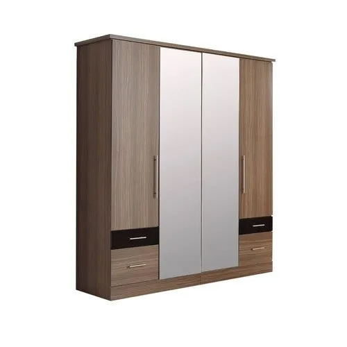 Bedroom Wooden Wardrobe - Color: Brown