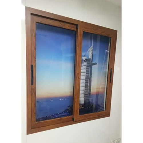 Aluminium Two Track Sliding Window - Color: Brown