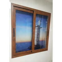 Aluminium Two Track Sliding Window - Durable Pvc, Customizable Size, Elegant Brown Finish | High Quality, Easy Operation, Excellent Ventilation