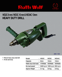 Ralli Wolf Heavy Duty Drill (WD2C 6mm, WD3C 10mm, WD34C 13mm)