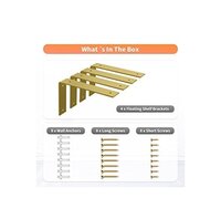 4 Pack 10 Inch Gold Heavy Duty Shelf Brackets 10 x 6 Inch, Rustic Gold Iron L Shelf Bracket