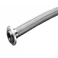 Ss Corrugated Hose Pipe - Metal, Round, 3m Height, 101.6mm Id, 110-115mm Od, Silver | 20-30 Bar Pressure, Flexible Corrugated Design, Flanged Connections