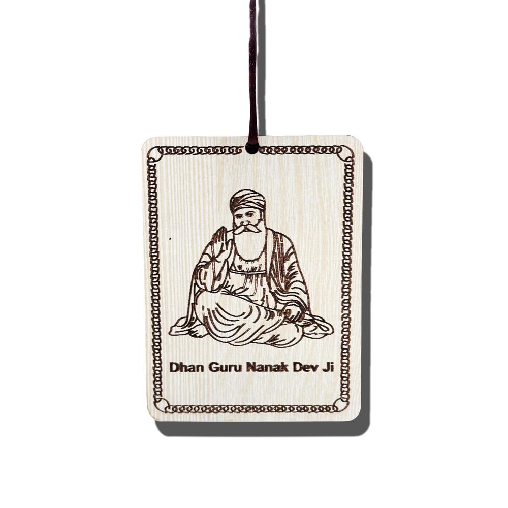 Dhan Guru Nanak Dev Ji Punjabi Sikh Car Hanging Dual Sided Printed Car&Home Car Hanging Ornament