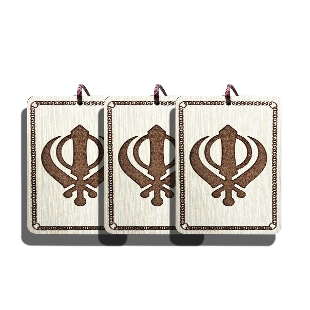 Khanda Ji Car Hanging Ornament MDF