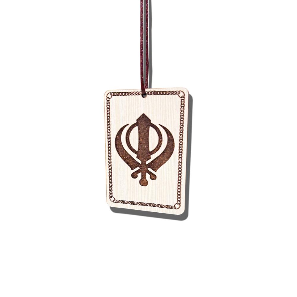 Khanda Ji Car Hanging Ornament MDF