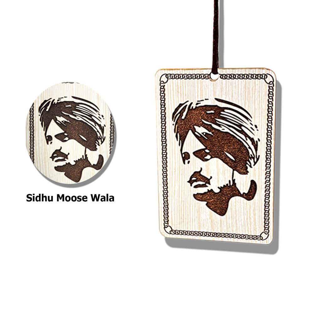 Sidhu Moose Wala Car Hanging MDF Ornament