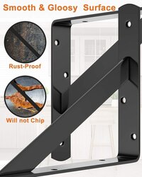 12-Pack 9 inch Shelf Bracket for Floating Shelf, Heavy Duty Wall Mount L Bracket, 90 Degree Triangle Corner Bracket