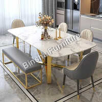 Rectangular 6 Seater Metal Dining Table - Feature: Good Quality