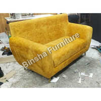 Suede Home Two Seater Sofa - Color: Yellow
