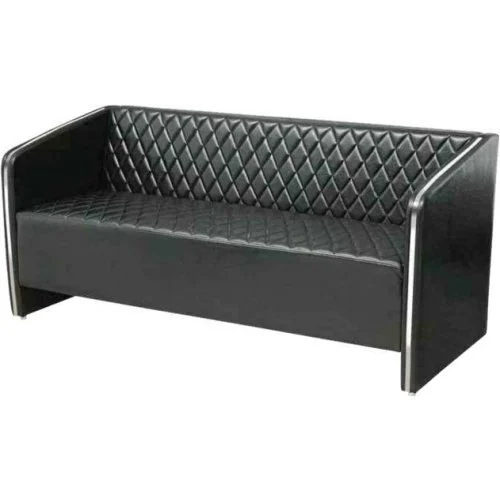 Leatherette Black Designer Three Seater Office Sofa