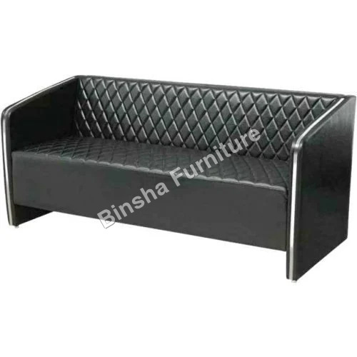 Leatherette Black Designer Three Seater Office Sofa - Feature: Eco-friendly