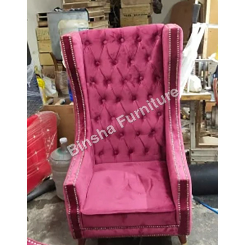 Wing High Back Sofa Chair - Color: Pink