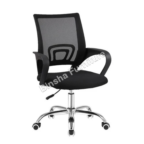 Office Chair - High-Quality Plastic, Ergonomic Design , Modern Indian Style in Sleek Black