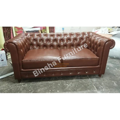 Chesterfield Leather Sofa - Color: Brown