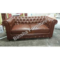 Chesterfield Leather Sofa - Color: Brown