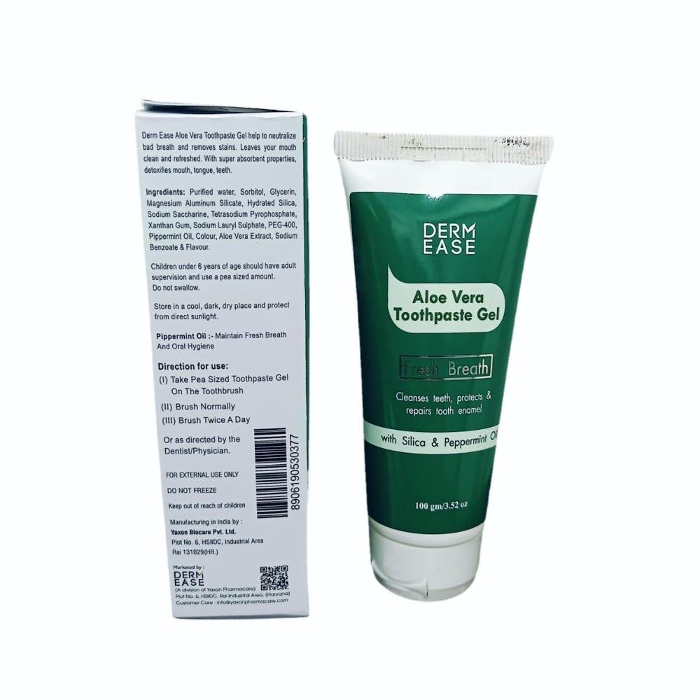 Aloea Vera Toothpaste Gel - Gel Formulation, Nourishing Aloe Vera & Refreshing Peppermint Oil | Silica For Plaque Removal, Soothes Gums, Enamel Protection
