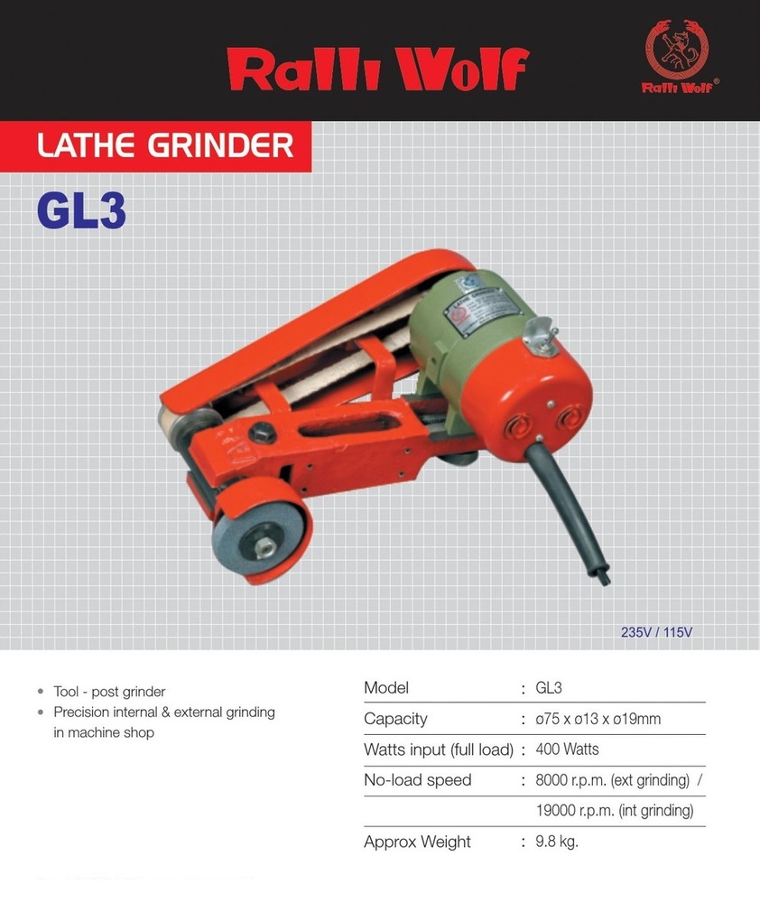 Ralli Wolf Lathe Grinder (Gl3) - Application: Grinding
