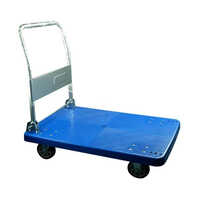 Platform Hand Truck Industrial Trolley - Mild Steel, 150 Mm Height, Blue Powder Coated Finish | Durable, Polished, Easy To Maneuver, Lightweight Design