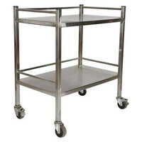 Surgical Instrument Trolley - Stainless Steel, 710mm(l) X 460mm(w) X 810mm(h), Silver | Powder Coated, Portable, Polished Finish
