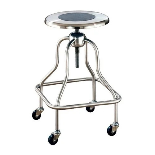 Medical And Doctor Stool - Color: Silver