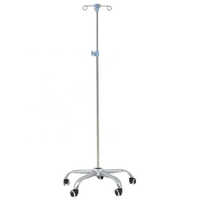 I V And Saline Stand - Color: Grey