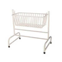 Hospital Baby Cradle - Polished Stainless Steel, Powder Coated White Finish | Rust-Proof, Elegant Design for Safe Newborn Rest