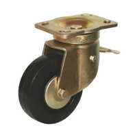 Black Caster Wheel - Pu Material, 6x2 Inch Wheel Size, 3 Inch Diameter, Black Color | 500 Kg Load Capacity, Powder Coated Finish
