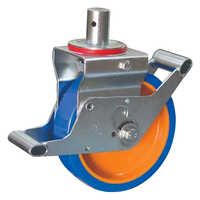 150-50 Scaffolding Casters - Cast Iron 6x2 Inch Wheels, Blue Powder Coated Finish, 100-500kg Load Capacity, Built-in Brake For Trolley And Cart Use