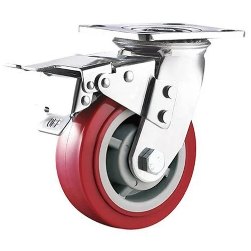 Super Heavy Duty Caster Wheel - Color: Red