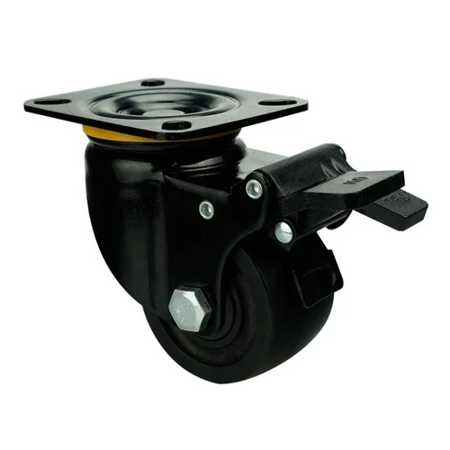 Low Height Heavy Duty Caster Wheel - Color: Black