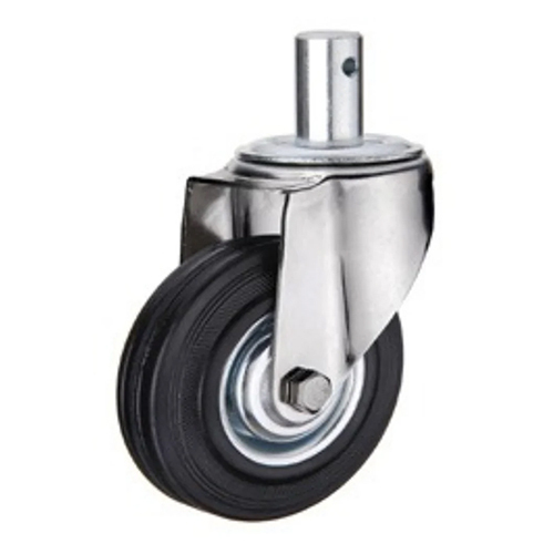 Natural Rubber Caster With Roller Bearing - Color: Black