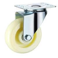 Medium Duty Nylon Wheel - Nylon Material, 2x0.5 Inch Size, White Color, Load Capacity 100-500kg | Powder-coated Finish, Suitable For Hospitals, Trolleys, Furniture