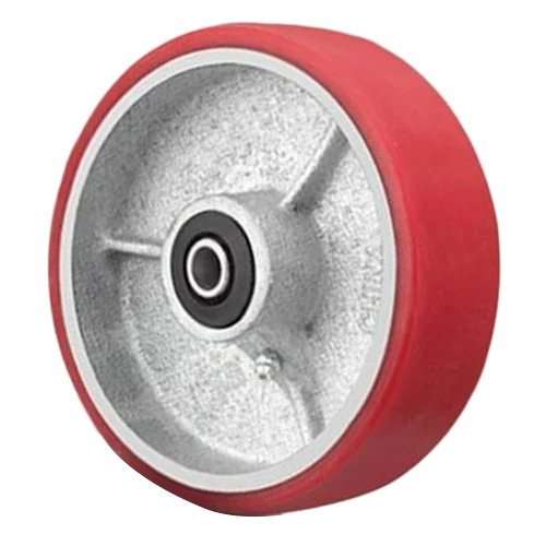 Cast Iron Trolley Wheel - Color: Red