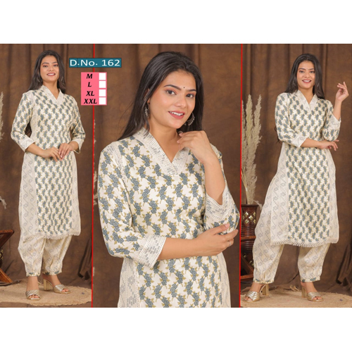 Printed Afghani Kurti Palazzo Set