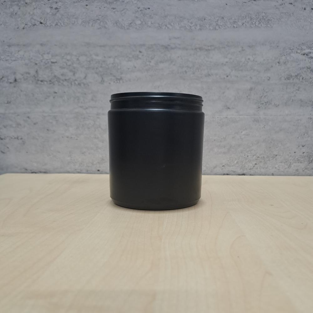 Pre-workout Jar - Plastic Hdpe Customized Size Sleek Black Color | Round Design Smooth Or Ribbed Grip Lid Long-lasting Storage Solution
