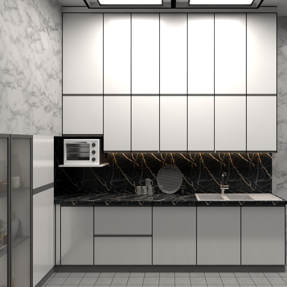 Spacious Modular Kitchen Cabinet Design - Brand Name: Jindal Steel