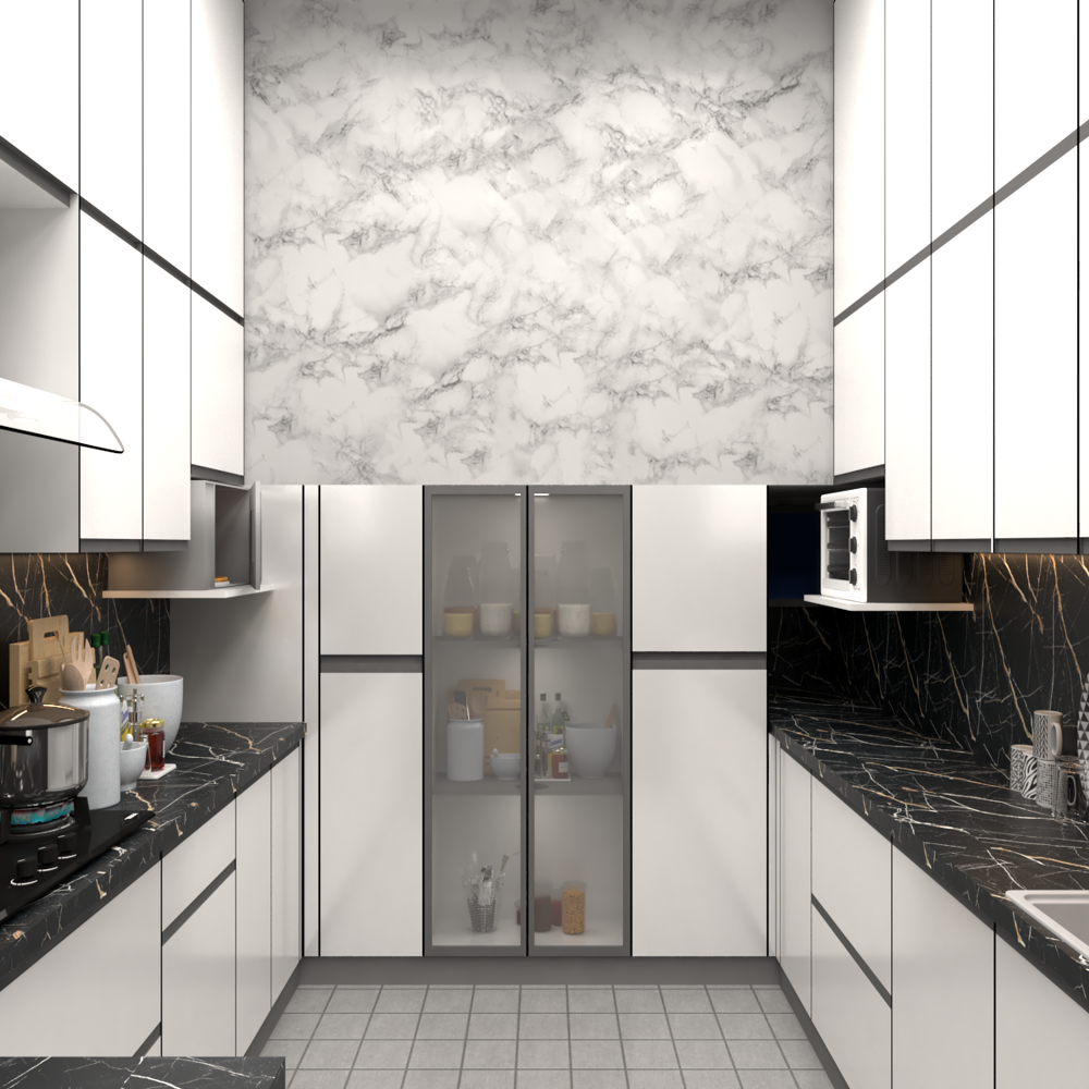 Spacious Modular Kitchen Cabinet Design - Brand Name: Jindal Steel