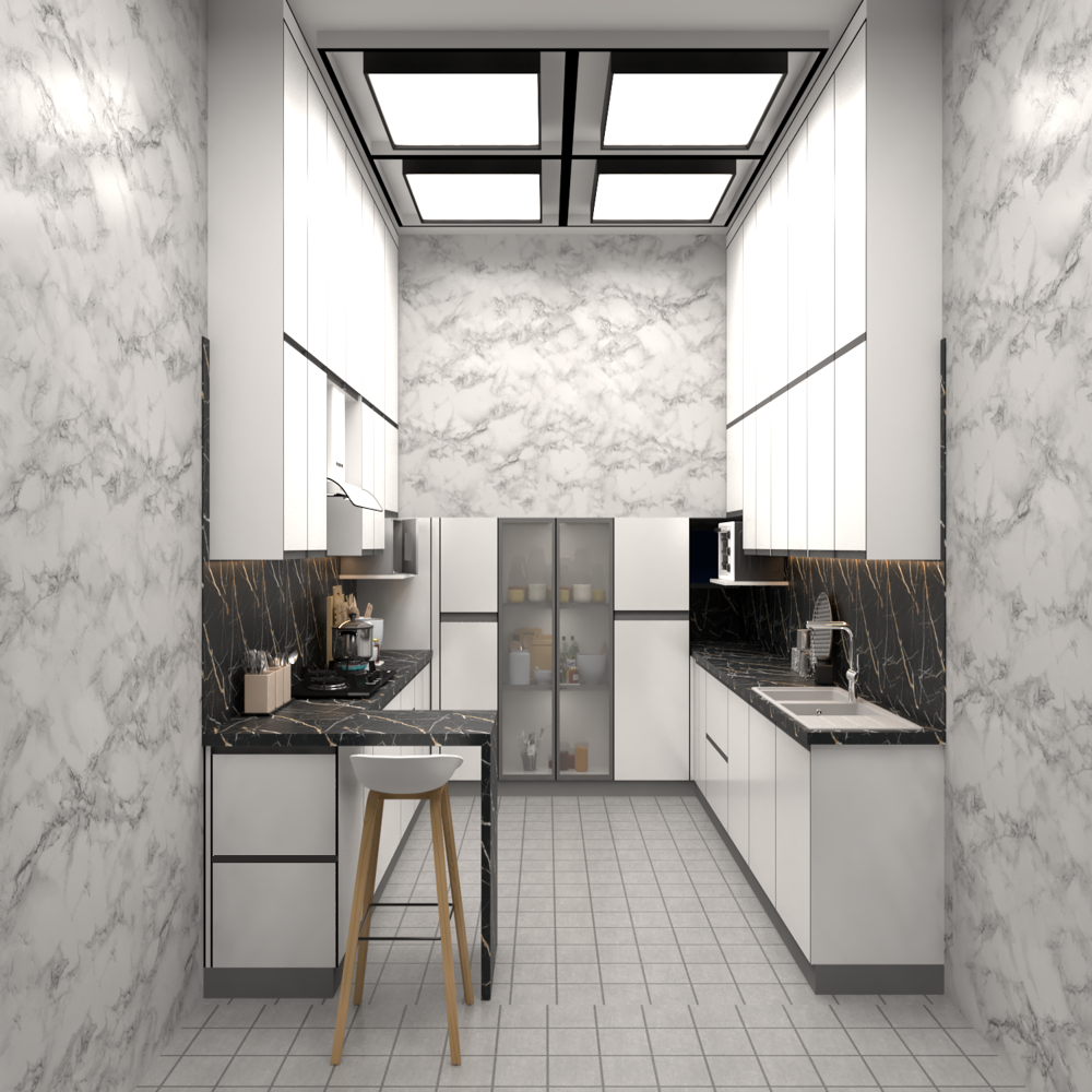 Spacious Modular Kitchen Cabinet Design - Brand Name: Jindal Steel