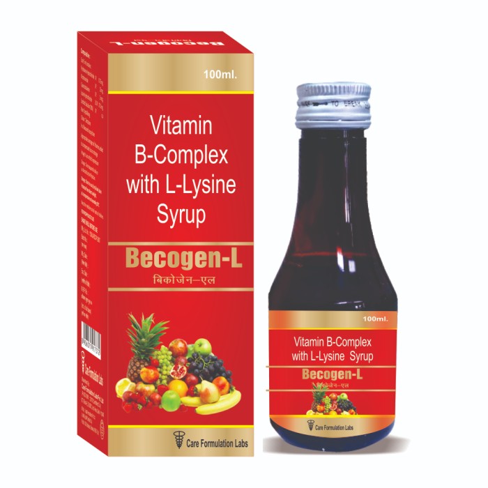 Vitamin B Complex With  L-Lysine Syrup - Drug Type: General Medicines