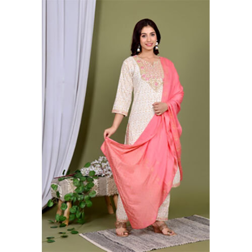 YOG CREAM ETHNIC SUIT SET