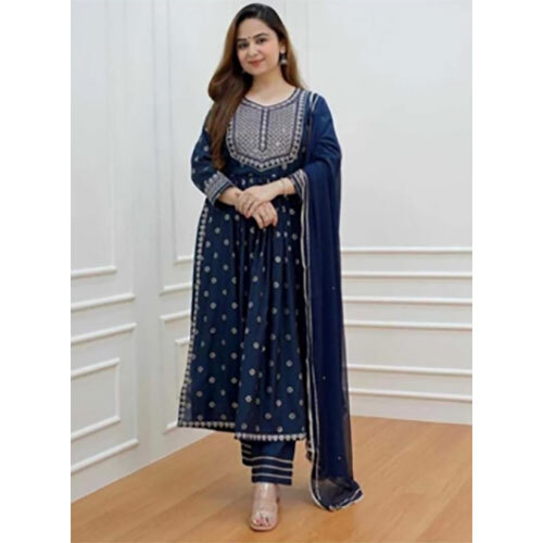 NAYRA BLUE - Rayon Full Sleeve Ethnic Tunic | Washable, Available in Sizes L, M, XL, XXL for Women