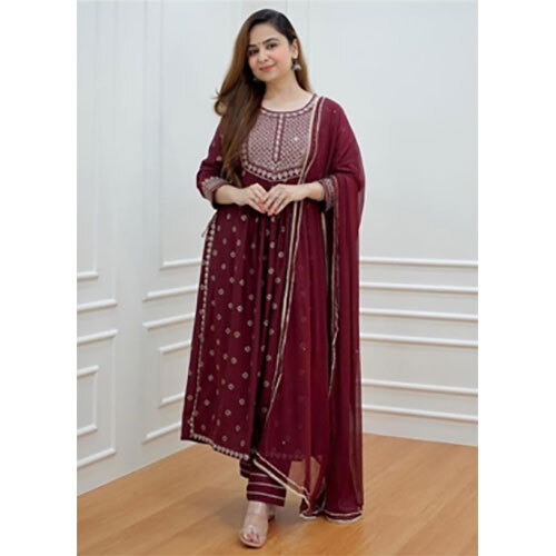 NAYRA MAROON - Rayon Fabric, Sizes L-XXL | Maroon Ethnic Wear, Perfect for Indian Occasions and Celebrations