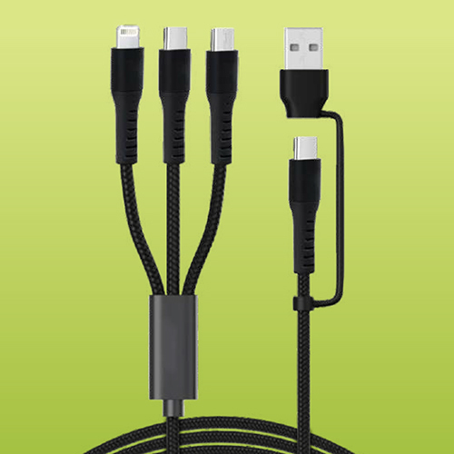 SPS005 5 In 1 Travel Friendly Cable - PVC Body, Android Compatible, Up to 5 Devices Simultaneously, Compact Design, 6-Month Warranty