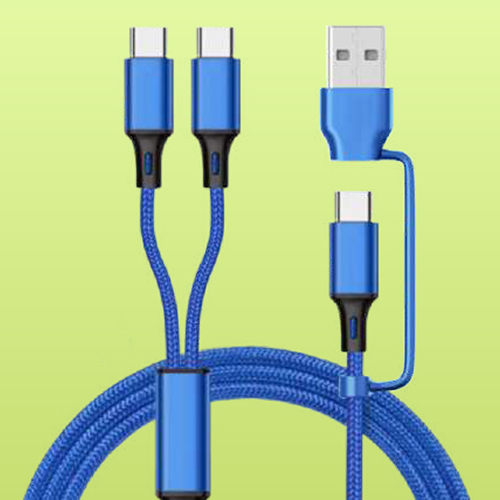 Type C USB To 2 Type C Dash Charging Cable - PVC Body, 6 Months Warranty | Normal Processor, Android Compatible