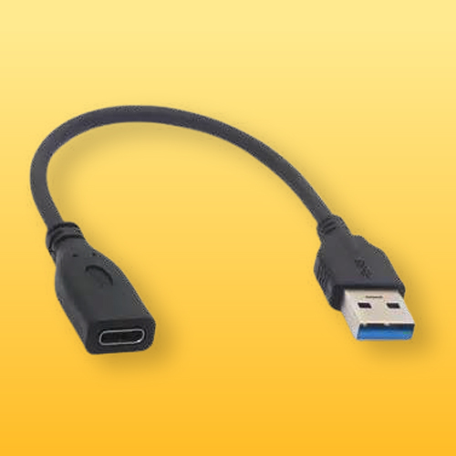 USB Male To Type C Female Cable - Durable PVC, Compact Size, Various Colors | Compatible with Android, Normal Processor, 6-Month Warranty